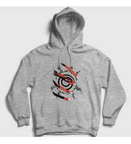 Presmono Unisex Gri Kyuubi Anime Naruto Kapüşonlu Sweatshirt 133827tt (Gri)