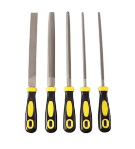 5 Parça Profesyonel Büyük Boy Ahşap Eğe Törpü Seti 30 cm (Sarı)