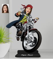 Kişiye Özel Motorcut Kadın Ahşap Biblo-1