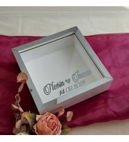 25x25 Cm Beyaz-Füme Derin Anı Çerçevesi-6 Cm Derinlikli Anı Çerçevesi! İsimli-Ledsiz! Hkm Ticaret