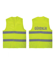 AskerVadisi Güvenlik Yazılı Sarı Renk Reflektörlü İkaz Yeleği x 3 Adet