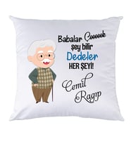 Biresimden Dedeye Babalar Günü Hediyesi İsimli Yastık