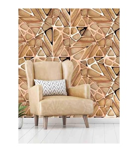Dreamwall 3D Geometrik Şekil Desenli Silinebilir Tekstil Duvar Kağıdı (Çok Renkli)
