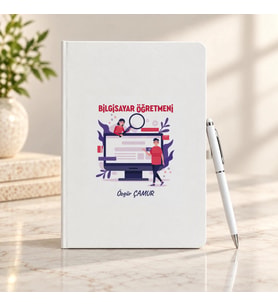 Bilgisayar Öğretmenine İsme Özel Defter ve Kalem Seti