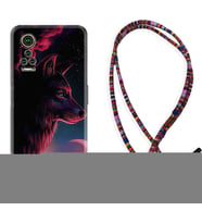 General Mobile GM 21 Pro GM 22 Pro Plus Kılıf Boyun Asklı Rasta Silikon Wolf and Moon 1380
