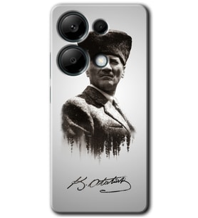 Redmi Note 13 Pro 4G Kılıf HD Desen Baskılı Kılıf - Mustafa Kemal Atatürk