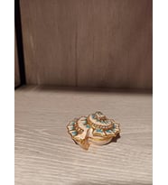 Swarovski Taşlı Salyangoz Kutu Mücevherlik / Dekoratif Biblo (Beyaz)