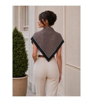 Tarzını Seç Kahve Siyah Geometrik Desenli Fular / Bandana 70x70cm