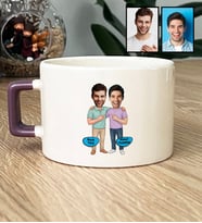 Kişiye Özel Karikatürlü Kankaya Erkek Kardeşe Abiye Hediye Lüks Fincan Doğum Günü Hediyesi