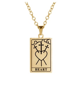 Altın Kaplama Tarot Heart Gümüş Kolye
