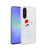 Galaxy A36 Kılıf Şeffaf Figürlü Folk Sert Kılıf Sevimli Köpek