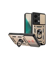 Newface Xiaomi Poco X6 Kılıf Pars Lens Yüzüklü Silikon - Gold