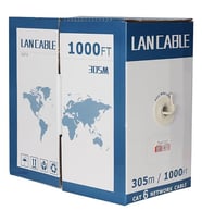 Ayt Powermaster 24 AWG Ethernet Kablo 0.41 Mm. Saf Bakır 305 Metre CAT6 İnternet Kablosu Kaliteli Bakır