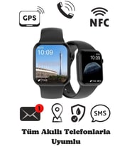 Tüm Akıllı Telefonlarla Uyumlu Watch 7 Serisi DTNO 1 Gps Özellikli Nfc Aktif Kolay Kurulumlu  Watch 7 Pro Max Yeni Nesil Akıllı Saat  Smartwatch (Siyah)