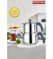 Delux Soft Premium Çaydanlık Seti – 4 Parça, Orta Boy, Antrasit