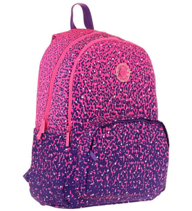 Kaukko Dots Kız Çocuk Üç Bölmeli İlkokul ve Ortaokul Çantası - Mor Nokta Desenli - K1806 (Çok Renkli)