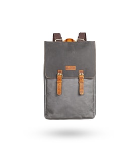 Design 02 15.6 Inch Kanvas - Hakiki Deri Laptop Sırt Çantası