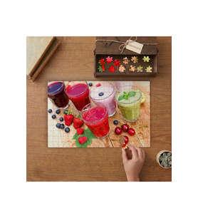 Meyveli Smoothieler - Meyve İçecekleri Tasarımı 240 parça Ahşap Puzzle Ahşap Kutuda MP02674