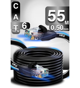 M106 Cat6 UTP Ethernet Kablosu 55 Metre, UV Korumalı Dış Mekan Çift Katmanlı PE+PVC 0.50mm