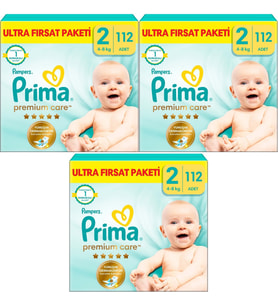 Prima Premium Care Bebek Bezi Beden:2 (4-8KG) Mini 336 Adet Aylık Ultra Fırsat Pk