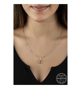 Ucarticaret S-warovski Crystal Taşlı Ametist Top Zincir Gümüş Kadın Kolye
