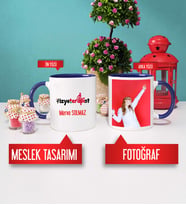 Fizyoterapist Kupa Bardak Lacivert Fotoğraflı