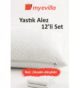 Sıvı Geçirmez Kapitoneli Yastık Alezi 50x70 cm – Konforlu, Dolgulu ve Hijyenik Koruma 6 Paket (12 Adet)