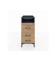 Kronos Komodin Tek Raflı 3 Çekmeceli 44x59x96 Antrasit-Çam