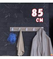 Modilayn ARI Serisi (81,4x9,6 cm) 5'li Set 15 Kancalı Banyo Askısı Ekstra Düzen ve Yer Tasarrufu