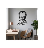 Atatürk Portre İmzalı Dekoratif Metal Duvar Tablosu