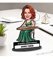 Kanun Sanatçısı Kadına Hediye Kişiye Özel Karikatürlü Biblo