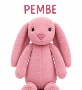 35 cm Uyku Arkadaşı Tavşan – Toscana Kumaş - Koyu Pembe