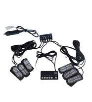17 fonksiyonlu çakar lamba 12-30v 24 led 6 adet kırmızı*mavi set / LAPA549