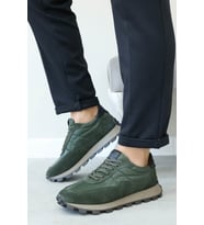 Hakiki Deri Erkek Casual Ayakkabı 855MA3030 (Yeşil)