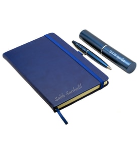 Kişiye Özel Defter ve Kalem Seti - Mavi