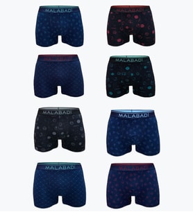 Malabadi Desenli Modal Erkek Boxer 8 Adet 8M252 (Karışık)
