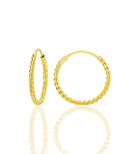 Gümüş altın yaldızlı 18 mm sık burgu halka küpe SGTL12752GOLD