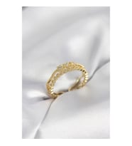 Mey İthalat® Gold Renk Minimal Yıldızlı Model Kadın Yüzük