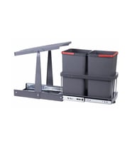 Pyramith P9153 12+12 Lt. Antrasit Teleskopik Raylı Çöp Kovası