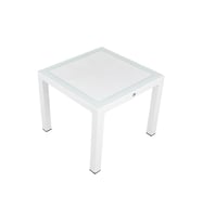 Mandella 90x90 Elit Rattan Masa (Camlı) BEYAZ