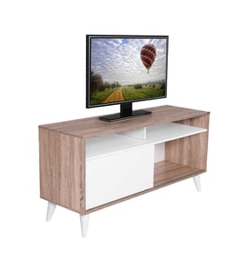 Adore Mobilya Retro Slide Tv Sehpası Latte-Mat Lake Beyaz 120x60x40 cm (GxYxD)