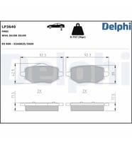DELPHI LP3640 Arka Fren Balatasi 1643574280 1680301680