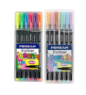 Fineliner 12 Neon Ve Pastel Renk 0.4mm İnce Keçe Uçlu Yazı Kalemi 1 Paket 12 Lı Fineliner Kalem Seti