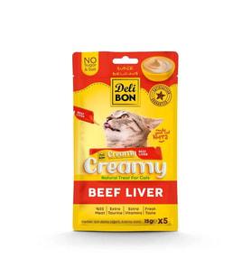 Petlovebutik Creamy Ödül Maması Dana Ciğerli 15gr 5li Paket
