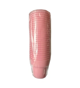 Omeyva Renkli Sert Mika Plastik Kristal Bardak - Pembe - 6 Oz / 180 CC - 25'li Paket