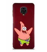 Xiaomi Redmi Note 9 Pro Soft Premier Kapak Patrick Yıldız Tasarımlı Silikon Kılıf - Mürdüm (Şeffaf)