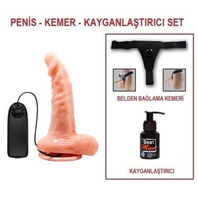 LilituShop 25 cm Belden Bağlamalı Gerçekçi Titreşimli Dildo Vibratör Penis