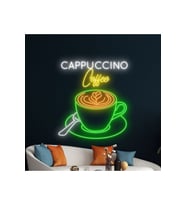 CAPPUCCINO Coffee Yazılı ve Şekilli Neon Tabela