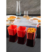 Lupin 3 Bölmeli Organizer Saklama Kabı Meyvelik, Çerezlik 1,8 L (Yavru Ağzı) (Yavruağzı)