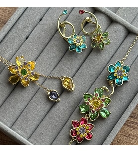 Idyllia Kolye Küpe Bileklik Sarı Set